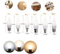 (B22, Warm White) LED Bulb Chandelier Flame Candle Light E12 E26 E27 E14 B22 3W Lamp 2835SMD Replace 25W Halogen Lamp