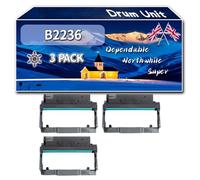 B2236 Drum Unit Compatible for Lexmark B2236 MB2236 Printers, High-Definition Printing Effect with Chip, 20000 Pages (3 Pack Black)