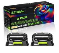 B2338dw Compatible for Lexmark Drum Unit with Chip MS421dn MS421dw MS521dn MS621dn MS622de Printers (2-Pack Black)