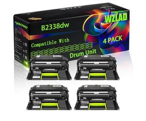 B2338dw Compatible for Lexmark Drum Unit with Chip MX321adw MX421ade MX521ade MX521de MX522adhe MX622ade Printers (4 Pack Black)
