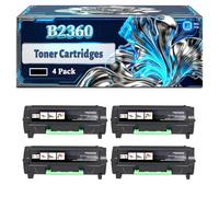 B2360 593-11165 Toner Cartridges Compatible for Dell B2360D B2360DN B3460DN B3465DNF Printers, With Chip Large Capacity 3500 Pages (4 Pack Black)