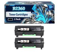 B2360 593-11165 Toner Cartridges Compatible for Dell B2360D B2360DN B3460DN B3465DNF Printers, With Chip Large Capacity 3500 Pages (2-Pack Black)