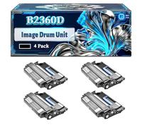 B2360D Image Drum Unit Compatible for Dell B2360D B2360DN B3460DN B3465DNF Printers, With Chip Large Capacity 60000 Pages (4 Pack Black)