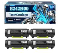 B242H00 Toner Cartridges Compatible for Lexmark MB2442adwe MB2546ade MB2546adwe MB2650ade MB2650adwe Printers, With Chip Large Capacity 7000 Pages (4 Pack Black)