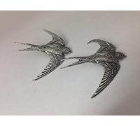 B25 Swallow Fine English Pewter Cufflinks Handmade In Sheffield