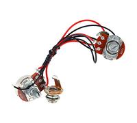 B250K 250K 1 Volume 1 Tone Pre Wired Bass Wiring Harness With Output Jack Complete Replacement Circuit Accessory For Electric Bass Guitar DIY Instrument Modification