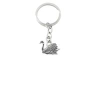 B27 Swan made of fine English Pewter on a split ring key-ring Handmade with prideindetails gift packed handmade in sheffield