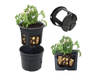 B2C 12L Potato Grower Pot No-Dig Harvest Planter for Potatoes, Sweet Potatoes & Root Vegetables Weather-Resistant Container for Balcony, Patio & Small Space Gardening 30cm (4)