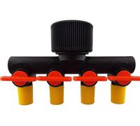 B2C 4mm Micro Irrigation Fitting Antelco Pipe Barbed Garden Watering Connector Valve 4 Way Manifold 3/4" Bspf
