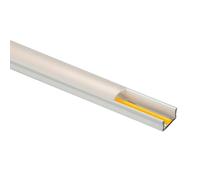 B2C Aluminium Channel LED Strip Profile U Shape 1m, Surface Mounted 7mm with Diffuser for Cabinet Furniture Lighting (White Profile + Milky Cover)