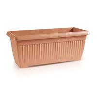 B2C Balcony box Trough Plant Pot Plastic Bel Garden Patio Planter Terra 60 70 80cm Rectangle Classic Terracotta Anthracite Long Flower Pot (Terracotta, 80cm)