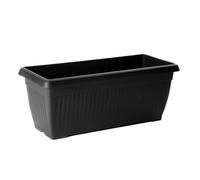 B2C Balcony box Trough Plant Pot Plastic Bel Garden Patio Planter Terra 60 70 80cm Rectangle Classic Terracotta Anthracite Long Flower Pot (Anthracite, 60cm)