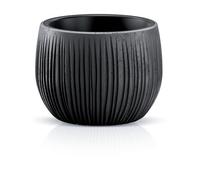 B2C Beton Effect Bowl Plastic Flower Plant Garden Indoor Outdoor Planter Pots Lined Black Concrete Effect S