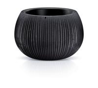 B2C Beton Effect Bowl Plastic Flower Plant Garden Indoor Outdoor Planter Pots Lined Black Concrete Effect M