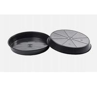 B2C Black Round Plastic Water Plant Pot Saucer Hydroponics 10 Pieces 35Cm