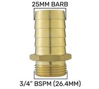 B2C Brass Hose Tail Water Connector Male/ Female Garden Taps Connection Accessories 3/4"bspm - 25mm Barb