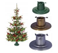B2C Christmas Tree Stand With Reservoir - Modern Design Real Xmas Tree Gold Silver Green Round (Silver)