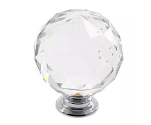 B2C Clear Crystal Diamond Glass Door Knobs Cupboard Drawer Furniture Handle Cabinet 30mm
