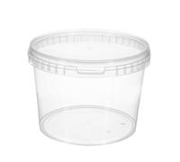 B2C Clear Plastic Storage Containers with Lids - Stackable, Durable & Reusable Tubs with Handles - Multi-Purpose Food, Pantry, Pet Feed & Household Organizer (1, Transparent, 0.5L)