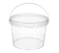 B2C Clear Plastic Storage Containers with Lids - Stackable, Durable & Reusable Tubs with Handles - Multi-Purpose Food, Pantry, Pet Feed & Household Organizer (10, Transparent, 10L)