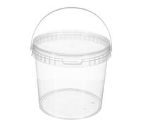 B2C Clear Plastic Storage Containers with Lids - Stackable, Durable & Reusable Tubs with Handles - Multi-Purpose Food, Pantry, Pet Feed & Household Organizer (100, Transparent, 1L)