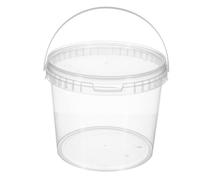 B2C Clear Plastic Storage Containers with Lids - Stackable, Durable & Reusable Tubs with Handles - Multi-Purpose Food, Pantry, Pet Feed & Household Organizer (1, Transparent, 2.5L)