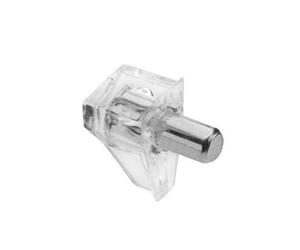 B2C Clear Shelf Supports Studs With Steel Pins 5mm / Kitchen Cabinet Shelf Pegs 4 Pack