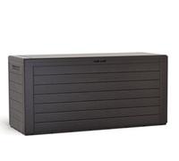 B2C Compact Plastic Outdoor Balcony Patio Garden Storage Box Waterproof 280 Litres Umber