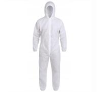 B2C Disposable Protective Coverall - Waterproof, Breathable, Dust-Proof, Lightweight Safety Suit for Healthcare, Lab, Cleaning, Painting, Restoration - White (2, XL)