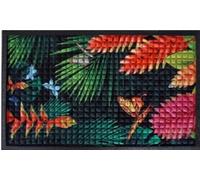 B2C Door Mat 75Cmx45Cm Rubber Back Non Slip Vibrant Colorful Design Patterned Tropical