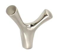 B2C Double Wall Hook Modern Loft Zinc Coat & Towel Hanger, Contemporary Designer Hardware, 71mm, Includes Screws (Brushed steelv)