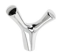 B2C Double Wall Hook Modern Loft Zinc Coat & Towel Hanger, Contemporary Designer Hardware, 71mm, Includes Screws (Chrome)