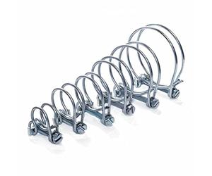 B2C DOUBLE WIRE HOSE CLIPS POND PIPE SCREW TIGHT KOI FISH FITTING FILTER PUMP WATER 12.5mm - 20mm - 25mm - 32mm - 38/40mm - 50mm (20 PACK, 25mm (1in))