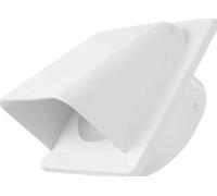 B2C External Air Vent Hooded Duct Cover Gravity Flap Cowl Grille White Plastic 100mm