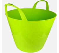 B2C Flexi Bucket Plastic Tub Bin Storage Feed Garden Building Laundry Toys Lime 15L