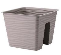 B2C Flower Bridge Hanging Planter Plant Pot Fence Railing Balcony Decking Garden Pot Beige Grey Small