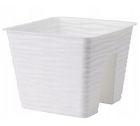 B2C Flower Bridge Hanging Planter Plant Pot Fence Railing Balcony Decking Garden Pot White Small