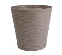 B2C Flower Pots 6 Colours 8 sizes Matt Plastic Plant Pots Planter + Saucer Tray Deco (Beige, 30 cm)