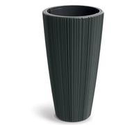B2C Flowerpot Ridged Planter With Insert Indoor Outdoor Modern Elegant & Stylish Round Tall W40Cm X H73Cm Dark Grey