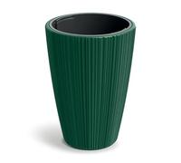 B2C Flowerpot Ridged Planter with removable insert Indoor Outdoor Modern Vertical grooves textured for home office patio garden decoration (Pine Green, W40cm x H55cm)