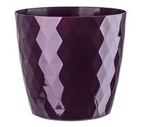 B2C Flowerpot Round Plastic plant pot Crystal Modern Decorative Small Medium Large 7 sizes 9 coolours (Plum, 20 cm)