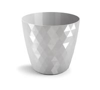 B2C Flowerpot Round Plastic plant pot Crystal Modern Decorative Small Medium Large 7 sizes 9 coolours (Grey, 25 cm)