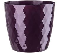 B2C Flowerpot Round Plastic plant pot Crystal Modern Decorative Small Medium Large 7 sizes 9 coolours (Plum, 14 cm)