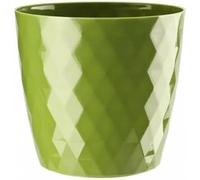 B2C Flowerpot Round Plastic plant pot Crystal Modern Decorative Small Medium Large 7 sizes 9 coolours (Green, 16 cm)