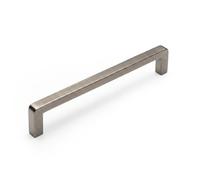 B2C Furniture Pull Handle Modern Cabinet and Drawer Handle Wardrobe and Cupboard Use Angular Design (Brushed Titanium, 136mm)