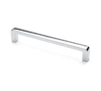 B2C Furniture Pull Handle Modern Cabinet and Drawer Handle Wardrobe and Cupboard Use Angular Design (Chrome, 136mm)
