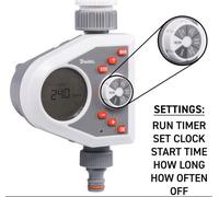 B2C Garden Hose Connectors Fittings Universal Standard Hozelock Compatible White 1 Way Timer