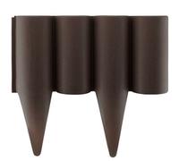 B2C Garden Lawn Edging, Plastic Palisade Wood Effect 2.5M Box 4 Colours Outdoor Brown