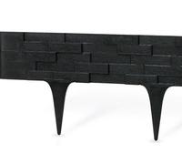 B2C Garden Lawn Edging Wall Lawn Border Garden Fencing Diy Flexible Landscape 2.4M Brick Black