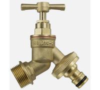 B2C Garden Outside Tap 1/2 & 3/4 Quick Connector Hose Plug Various Models Lever Brass Bib (Barbed) 1/2"